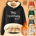 thumbnail image 4 of Womens Winter Warm Fleece Sherpa Lined Hoodies Sweatshirt Hooded Casual Thick Plus Size Pullover Tops with Pockets, 4 of 4