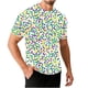 thumbnail image 4 of Ceisia Men's Casual Mardi Gras Tie Dye T-shirt Short Sleeve Round Neck Purple Green Yellow Stripe Summer Streetwear Tee Tops Purple S Gifts, 4 of 5