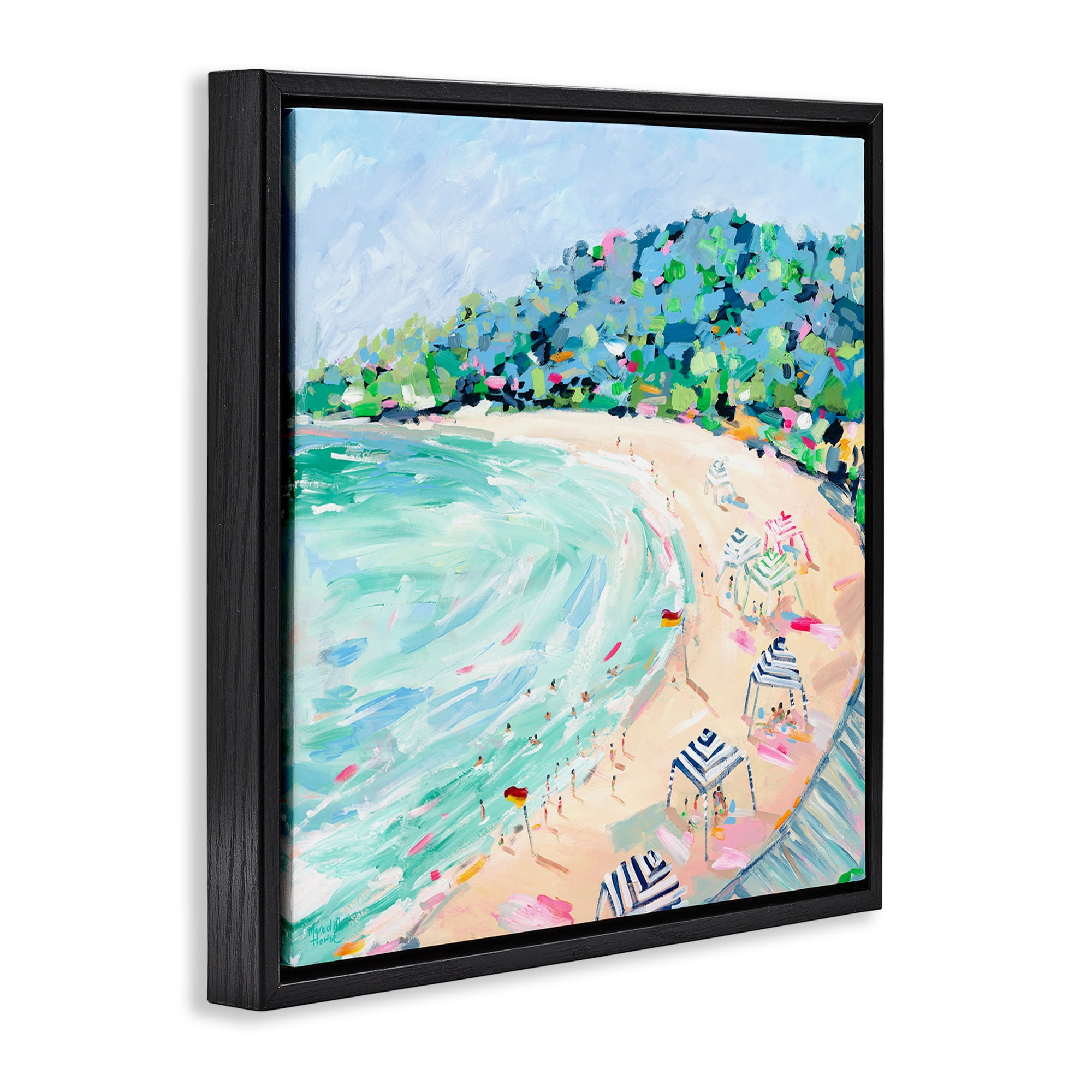 Stupell Industries Good Times Noosa Beach Black Framed Floater Canvas Wall Art, design by Meredith Howse