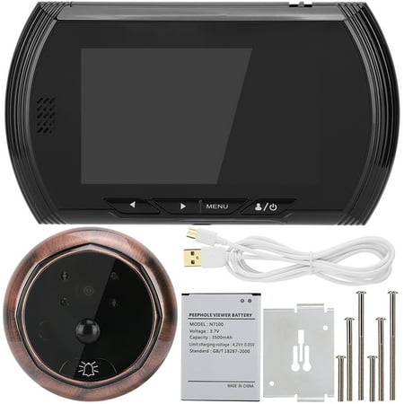 4.3in HD Screen Smart Door Viewer Camera Video Doorbell Kit Home Security