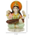 thumbnail image 3 of IBA Indianbeautifulart Goddess Saraswati With Veena Statue Idol Murti Spiritual Figurine Goddess Of Knowledge Showpiece Religious For Home & Office Table Décor-VF, 3 of 7