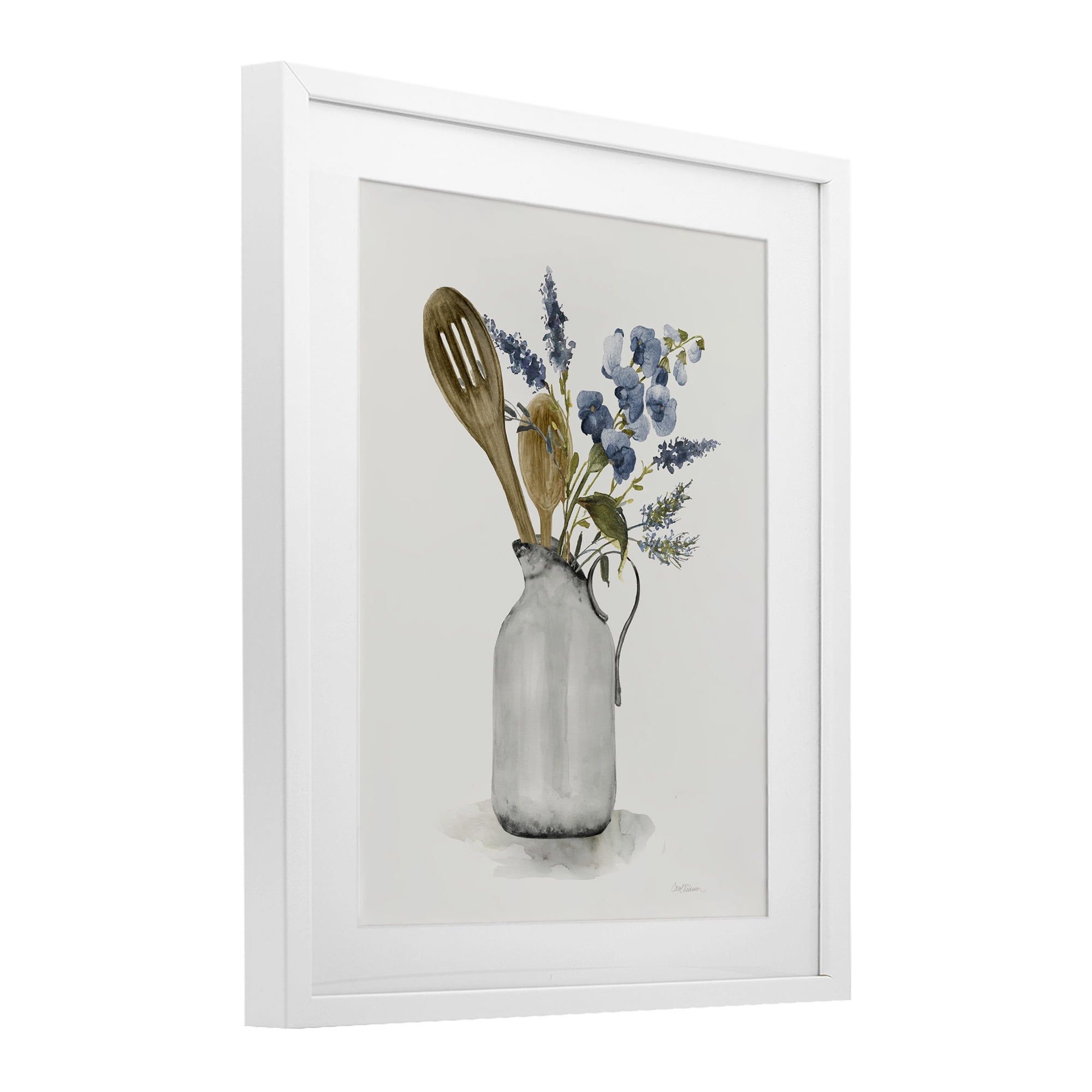 Stupell Industries Vintage Pitcher with Utensils White Framed Print Under Glass, design by Carol Robinson