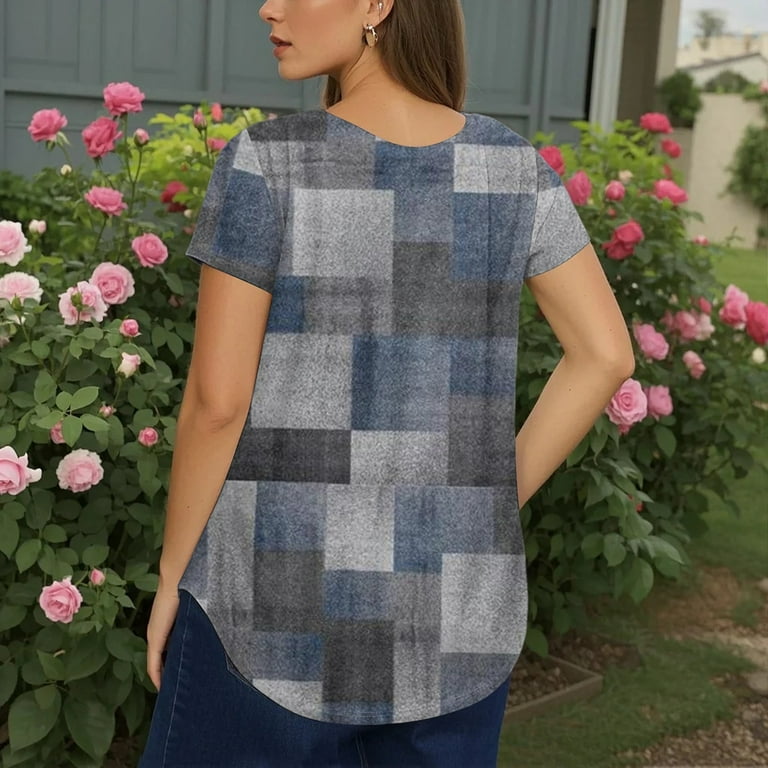 TrdSipl Plus Size Tops for Curvy Women Criss Cross Spring Tops 4x