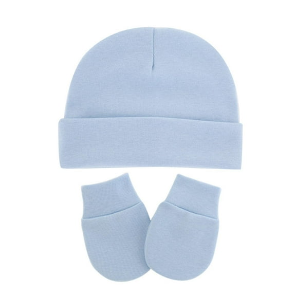 Otqutp Baby Hats and Mittens Unisex Children Beanie Caps 0-6 Months Hospital Hat with Scratch Mitten Set for Baby Boys Girls Hats Headwrap Set (E,0-6Months)