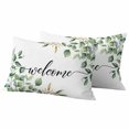 thumbnail image 2 of Pack of 2 Outdoor Pillow Covers 20x12 Inch Waterproof Eucalyptus Throw Pillow Covers,Decorative Couch Pillow Shams Protectors Sage Green Vines Branch Watercolor Plant Patio Pillowcases Cushion Covers, 2 of 8