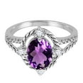 thumbnail image 3 of Mauli Jewels Rings for Women 1.87 Carat Amethyst and Diamond Ring 4-Prong 10K White Gold, 3 of 6