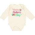 thumbnail image 3 of Inktastic Happy Mothers Day with Flowers Boys or Girls Long Sleeve Baby Bodysuit, 3 of 5