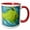 Red/White, variant on 3drose, Mr. Lonely, Grumpy Green Fish Swims Alone, 11oz Two-tone Yellow Mug