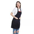 thumbnail image 2 of Paquete de 10 delantales con pechera, delantal unisex negro a granel con 2 bolsillos espaciosos, lavable a máquina para manualidades de cocina, 2 of 5