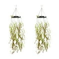 thumbnail image 2 of 2 Pcs Artificial Solar Light Solar Hanging Garden Lights LEDs Green Leaves Decor IP65 Waterproof Decorative Hanging Lights with Hook for Outdoor Wedding Party Patio Decor, 2 of 9