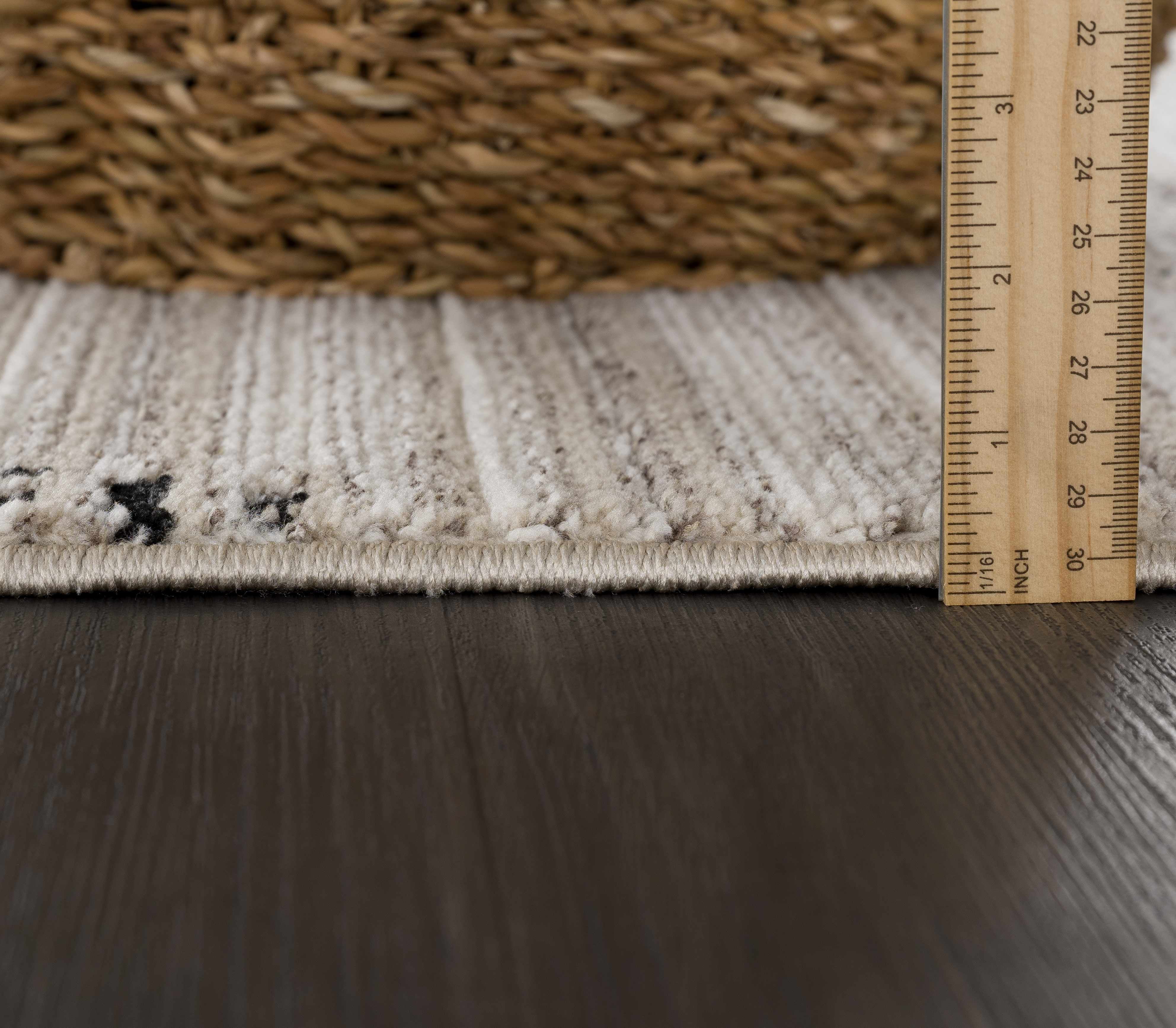 Hauteloom Casablanca Collection Living Room Bedroom Area Rug - Cozy Moroccan Farmhouse Carpet - Brown, Black, Beige - 5'3" x 7'