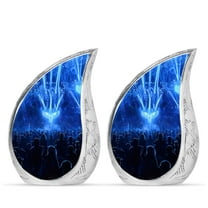 Blue WingCross Urns For Human Ashes Adult Man & Women - Small Keepsake Urn For Adult Ashes - Funeral memorial Ashes 3 Inch 2 Pcs