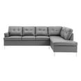 thumbnail image 4 of Lexicon Barrington Faux Leather Sectional Sofa in Gray, 4 of 8