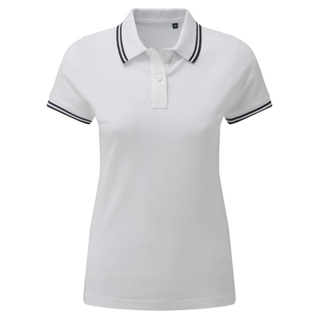 Asquith & Fox - Polo para Mujer (Blanco, Negro)