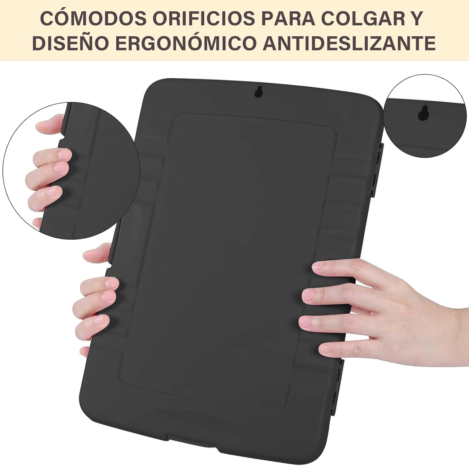 Plastic clipboard with storage, multi-function, side opening, ideal for nursing and office use (Black)