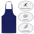 thumbnail image 3 of 2 delantales ajustables resistentes a las gotas de agua con 2 bolsillos, delantales de cocina para mujeres, hombres, chef, 3 of 5