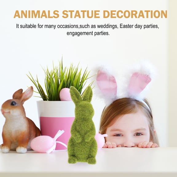 REOFLYUP Moss Flocked Garden Statue, Synthetic Material Yard Ornament for Indoor and Outdoor Home Decor, 1 Piece