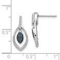 thumbnail image 3 of Finest Gold 14K White Gold Blue & White Diamond Dangle Post Earrings, 3 of 3