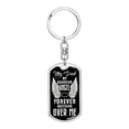 thumbnail image 1 of Guardian Angel Dad Stainless Steel or 18k Gold Premium Swivel Dog Tag Keychain, 1 of 8