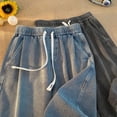 thumbnail image 5 of Summer New Men Shorts Solid Color Casual Shorts Sport Basketball Short Pants Classic Fit Drawstring Workout (Blue,Asian-4XL), 5 of 7
