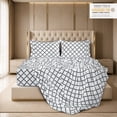 thumbnail image 3 of Lux Decor Cal King Bed Sheets Set 4 Piece - Quatrefoil Pattern, Ultra Soft Polyester Sheet Deep Pocket Fit, Wrinkle Free, Breathable & Fade Resistant OEKO-TEX Certified, White, 3 of 11