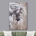 thumbnail image 2 of wall26 Canvas Print Wall Art Vintage Wood Panel Flowing Hair Horse Nature Animals Digital Art Realism Decorative Farmhouse Zen Rustic Multicolor Wildlife for Living Room, Bedroom, Office - 24"x3, 2 of 5