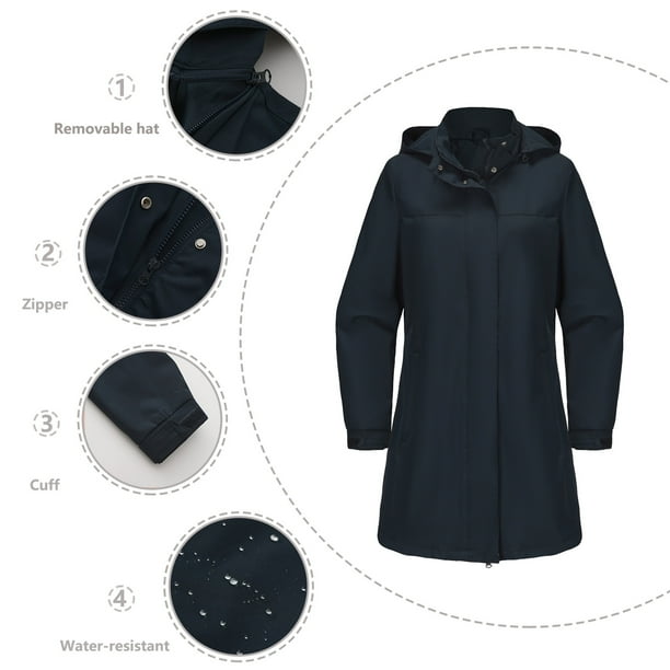Chaquetas y abrigos casuales con capucha de manga larga para mujer, color sólido, sombrero desmontable, cortavientos, chaqueta fina de manga larga para mujer, chaqueta casual con capucha de manga larg