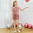 thumbnail image 2 of Wdgfv Robe à Paillettes pour Filles, Robe Moulante de Fête, Robe de Danse Sans Manches Scintillante pour Fête d'Anniversaire, Design Élégant à Col Rond, Rouge, 13-14 Ans, 2 of 4