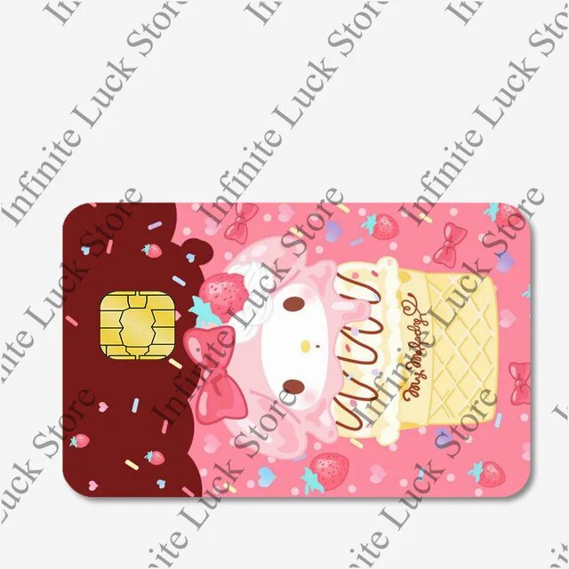 Sanrioed Credit Card Sticker Kawaii Cartoon My Melody Poker Sticker Little Twin Stars Waterproof Stickers Big Small Chip Sticker