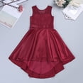 thumbnail image 4 of MSemis Girls Princess Lace High-Low Hem Wedding Bridesmaid Flower Girls Dress, 4 of 7