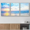 thumbnail image 2 of wall26 Framed Canvas Print Wall Art Set Pastel Sunshine Ocean Sea Beach Shore Nature Wilderness Photography Realism Decorative Landscape Colorful for Living Room, Bedroom, Office - 16"x24"x, 2 of 5