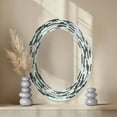 thumbnail image 3 of Head West Mosaic Printed Reeded Tiled Charcoal Gray Oval Wall Mirror for Bathroom 23x29", 3 of 9