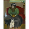 thumbnail image 2 of Emanuel Schöttli 15x18 Gold Ornate Wood Frame and Double Matted Museum Art Print Titled - Woman in Fur with Dog (1925), 2 of 4
