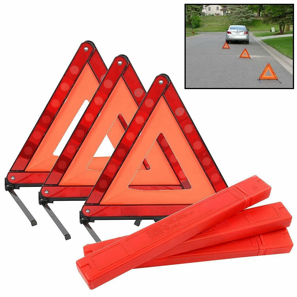 Warning Triangle Emergency Reflective Road Safety Lumen Durable Quality Orange Triangle