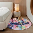 thumbnail image 2 of Round Rugs 3Ft, Colorful Oil Painted Round Area Rug Washable Indoor Throw Carpet, Modern Artwork Abstract Small Non Slip Circle Rug for Bedroom Living Room Home Decor Aesthetic, 2 of 8
