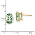 thumbnail image 4 of 14k Yellow Gold 10x8 Oval Green Quartz Earrings - 11mm, 4 of 6