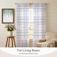 thumbnail image 4 of Buffalo Plaid Sheer Curtains 84 Inches Long, Lavender Lilac Farmhouse Minimalist Striped Light Filtering Window Curtains for Living Room, Rod Pocket Voile Sheer Curtain Drapes, 52"W x 84"L, 2 Panels, 4 of 8