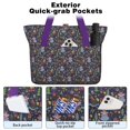 thumbnail image 2 of Tote Bag for Women - Dark Blue Christmas Nutcracker Pattern Shoulder Bag - Large Utility Work Duffle Bag with Zipper Handbag for Travel, Work, Sprots, 2 of 5