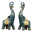 thumbnail image 3 of AMLESO Couple Elephants Statue Sculpture for Home Desktop Decoration Housewarming Gifts Blue, 3 of 8
