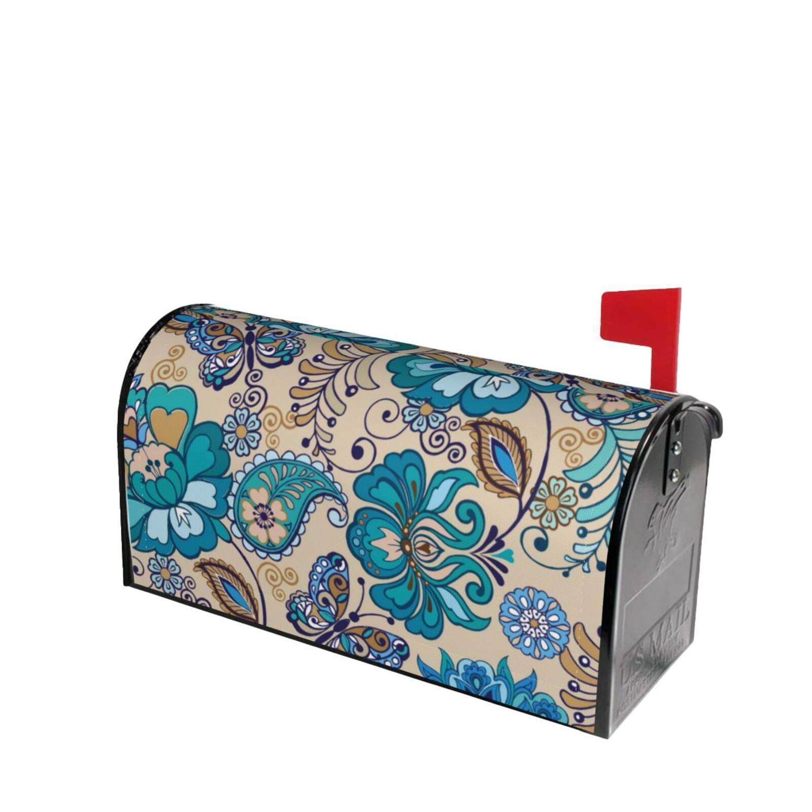 Xecao Vintage Floral Butterflies for Mailbox Cover with Magnetic Strips, Waterproof and Sunscreen, Adds a Decorative Touch to Your Garden Yard.