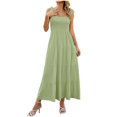 thumbnail image 1 of PENGXIANG Femmes Maxi Robe d'Été Casual Boho Sans Manches Spaghetti Sangle Smocked Longues Robes de Plage Soleil, 1 of 5