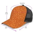 thumbnail image 2 of Disketp Orange Glitter Print Trucker Hat Men Women - Mesh Baseball SnapBack Cap, 2 of 7