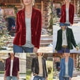 thumbnail image 6 of CENL Womens Long Sleeve Velvet Blazer Jacket Open Front Cardigan Coats Outerwear, 6 of 9