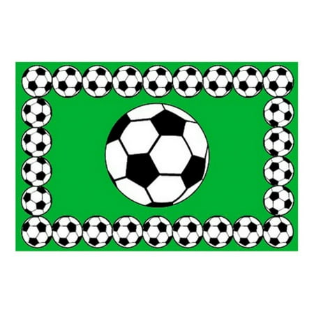 Fun Time Nylon 19"x29" Soccer Time Area Rug in Multi-Color