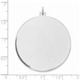 thumbnail image 3 of Sterling Silver Rhod-Plated Eng. Rnd Polish Front/Satin Back Disc Charm (46 X 38) Made In United States qm377/35, 3 of 5