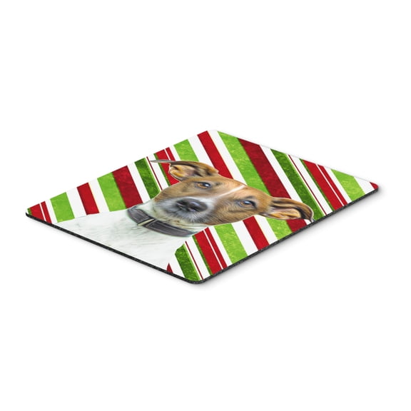 "Candy Cane Holiday Christmas Jack Russell Terrier Mouse Pad Hot Pad or Trivet"