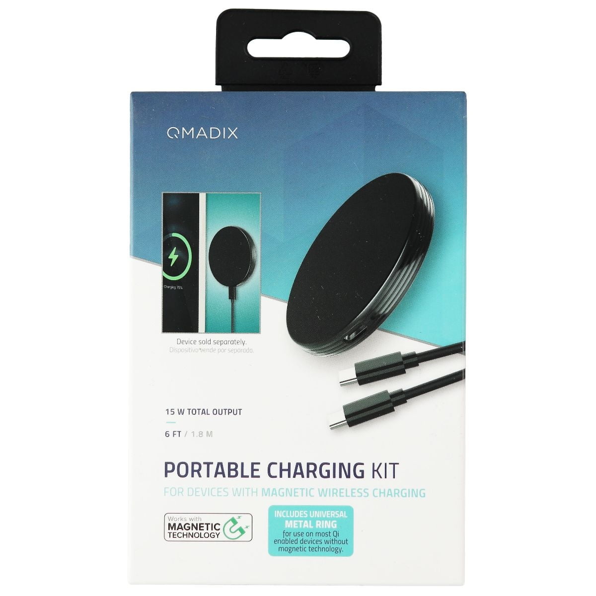 Qmadix Portable Charger Kit (6FT/15W) Black