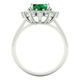 thumbnail image 4 of Clara Pucci 14K White Gold Solid Gold Emerald Halo Anniversary Ring for Women - 2.72 cttw Oval Cut, 4 of 7