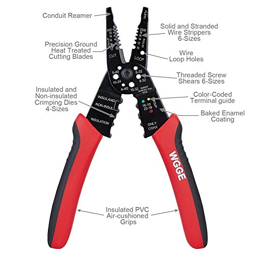 WGGE WG-015 Professional Crimping Tool/Multi-Tool Wire Stripper and Cutter (Multi-Function Hand Tool)