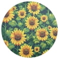 thumbnail image 3 of Ryvnso Summer Sunflower and Leaves Round Plate Mats Dining Table Placemat Set of 4 for Holiday Decoration, 3 of 7